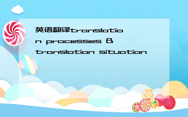 英语翻译translation processes & translation situation