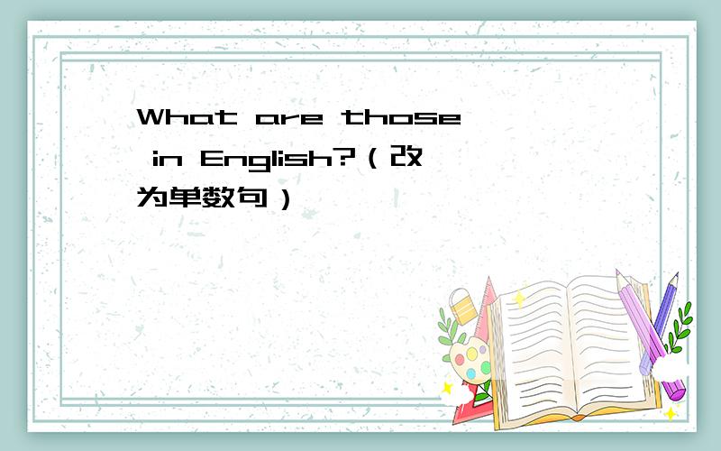 What are those in English?（改为单数句）