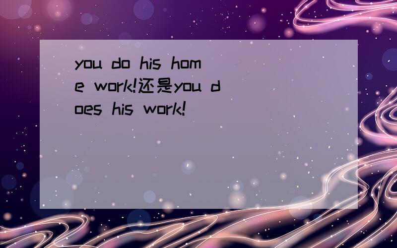 you do his home work!还是you does his work!