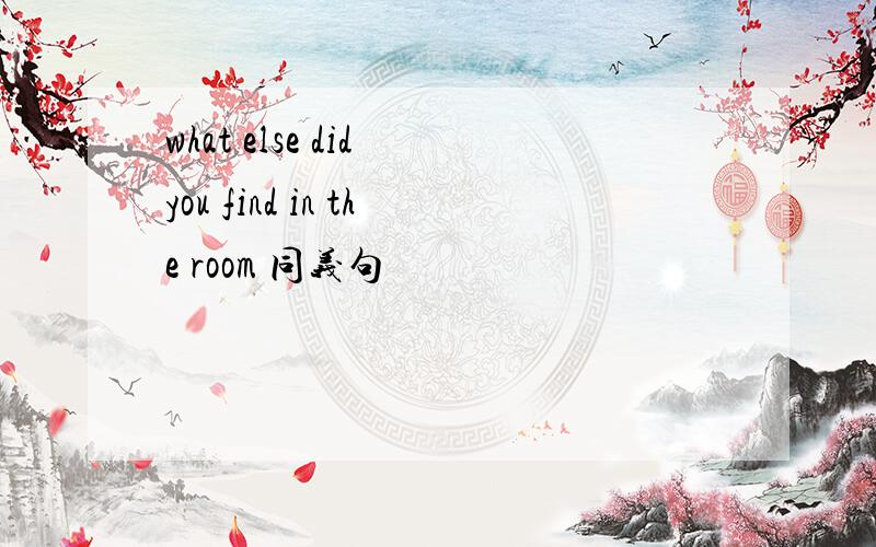 what else did you find in the room 同义句
