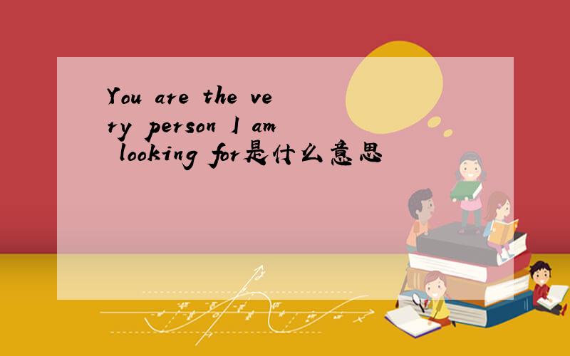 You are the very person I am looking for是什么意思