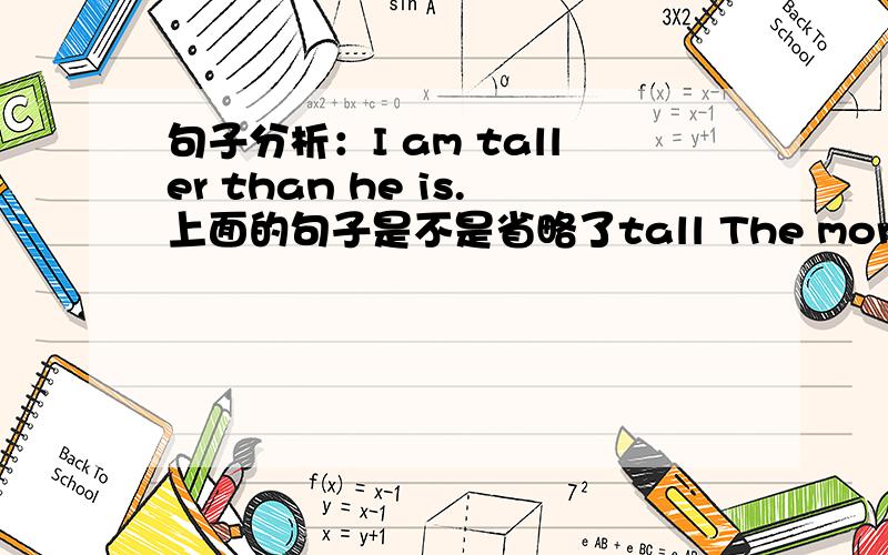 句子分析：I am taller than he is.上面的句子是不是省略了tall The more I speak English,the better I'll be.这个句子是不是省略speak English 了呢?我感觉如果不是省略的话,感觉这两个句子还缺少成分是的,没