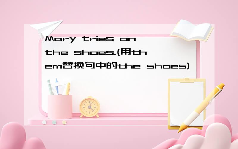 Mary tries on the shoes.(用them替换句中的the shoes)