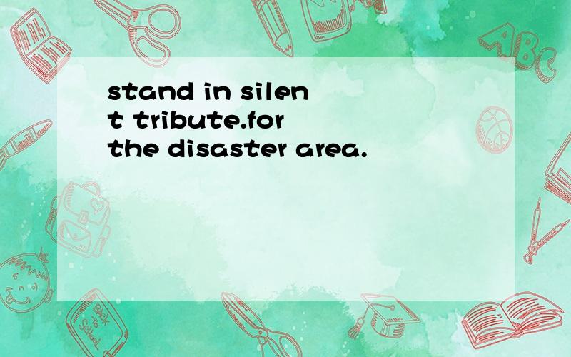 stand in silent tribute.for the disaster area.