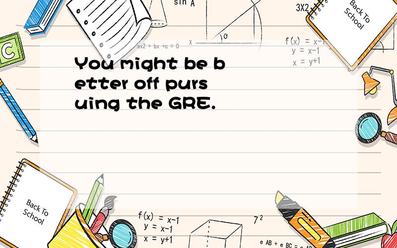 You might be better off pursuing the GRE.