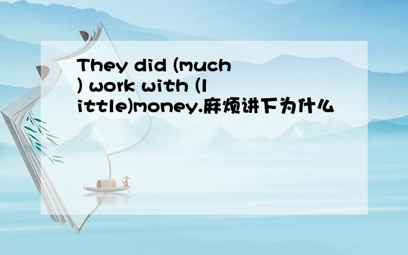 They did (much) work with (little)money.麻烦讲下为什么