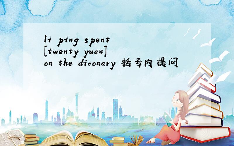 li ping spent [twenty yuan] on the diconary 括号内提问