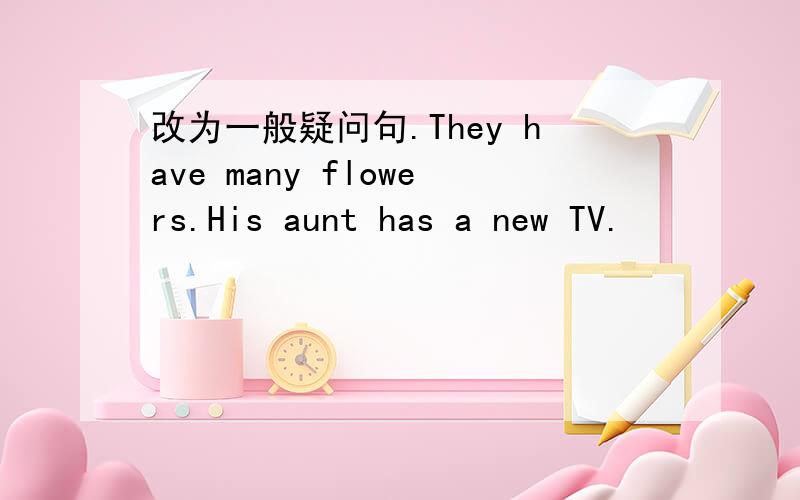 改为一般疑问句.They have many flowers.His aunt has a new TV.