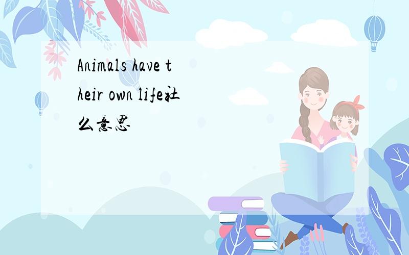 Animals have their own life社么意思