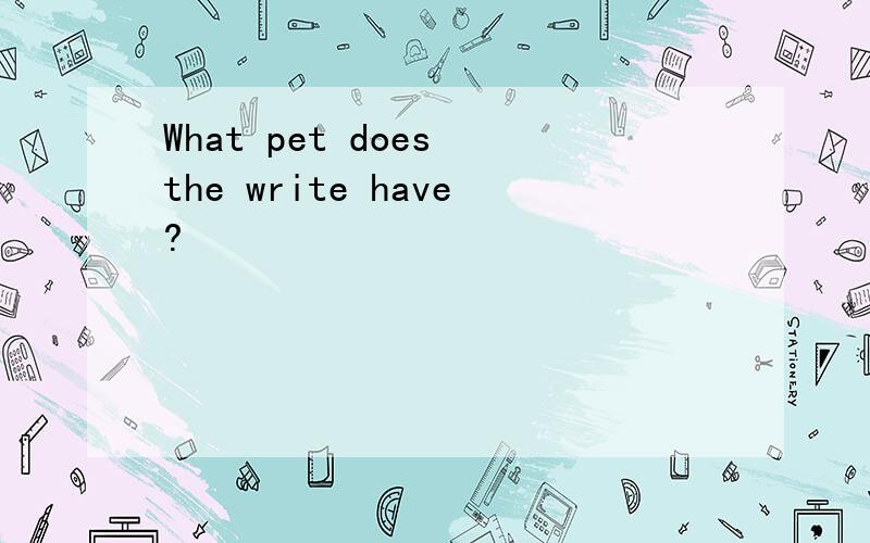 What pet does the write have?