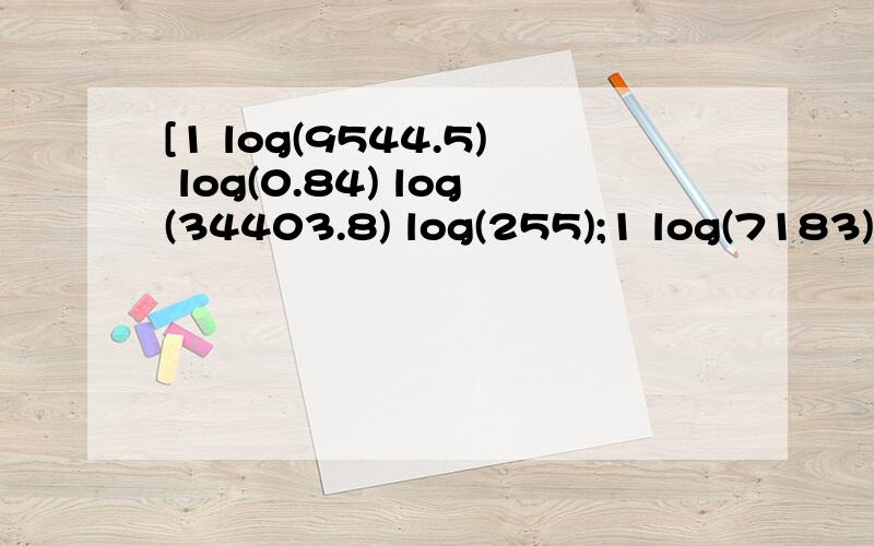 [1 log(9544.5) log(0.84) log(34403.8) log(255);1 log(7183) log(0.31) log(5269) log(435);1 log(11144) log(0.06) log(4299) log(770);1 log(6618) log(0.12) log(16468) log(963);1 log(6353) log(0.07) log(2050) log(1473)]求以上矩阵逆矩阵,麻烦给