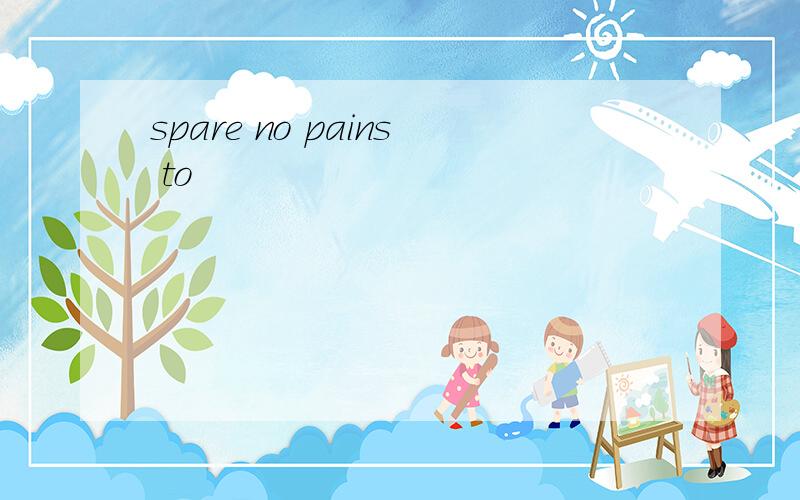 spare no pains to