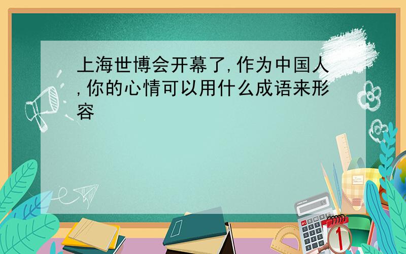 上海世博会开幕了,作为中国人,你的心情可以用什么成语来形容