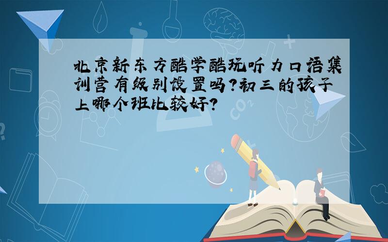 北京新东方酷学酷玩听力口语集训营有级别设置吗?初三的孩子上哪个班比较好?