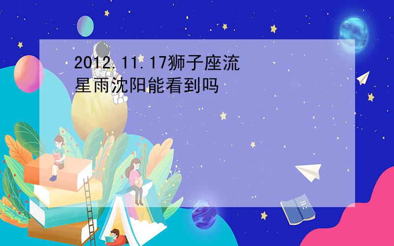 2012.11.17狮子座流星雨沈阳能看到吗