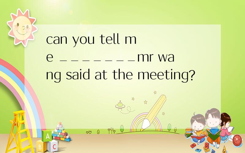 can you tell me _______mr wang said at the meeting?