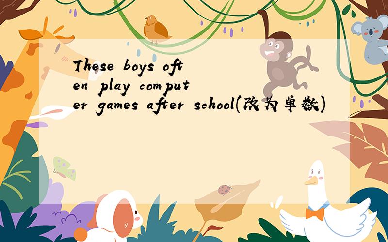 These boys often play computer games after school(改为单数)