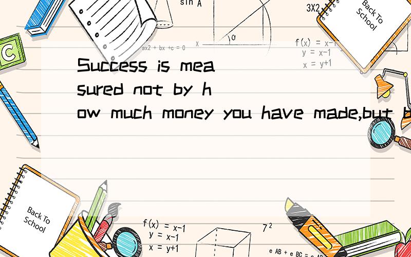 Success is measured not by how much money you have made,but by how many people you have helped.此句中not可否放在is之后呢?