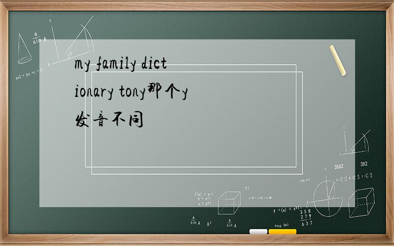 my family dictionary tony那个y发音不同