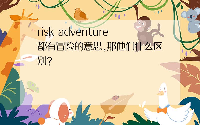 risk adventure都有冒险的意思,那他们什么区别?