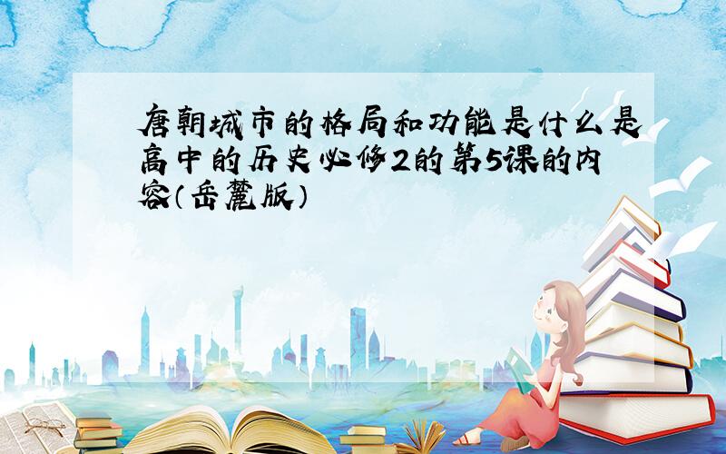 唐朝城市的格局和功能是什么是高中的历史必修2的第5课的内容（岳麓版）