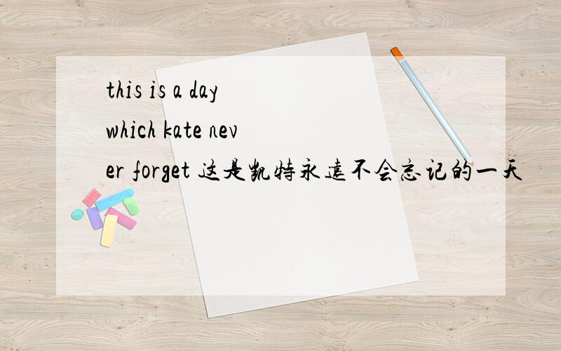 this is a day which kate never forget 这是凯特永远不会忘记的一天