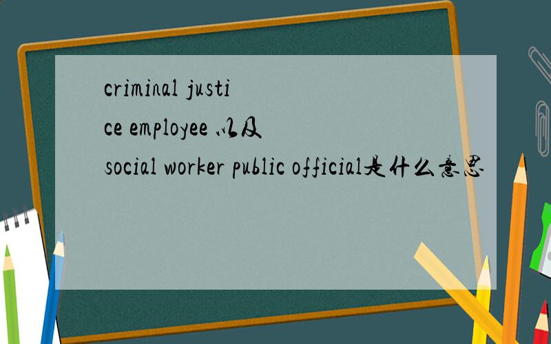 criminal justice employee 以及social worker public official是什么意思